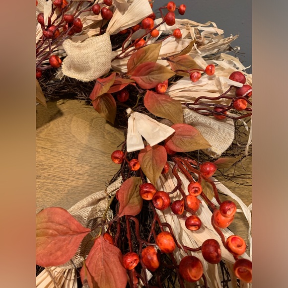 Fall Wreath, Great Condition, 22-23” Width, 8” Inside Diameter - Picture 11 of 16